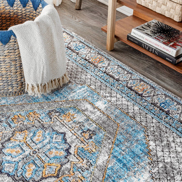 Izmit Geometric Vintage Medallion Area Rug